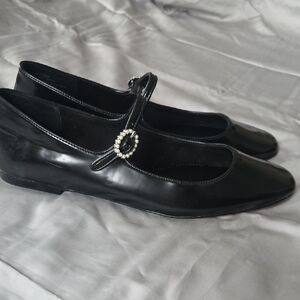 J. Crew Black Patent Leather Mary Jane Flats Size 9